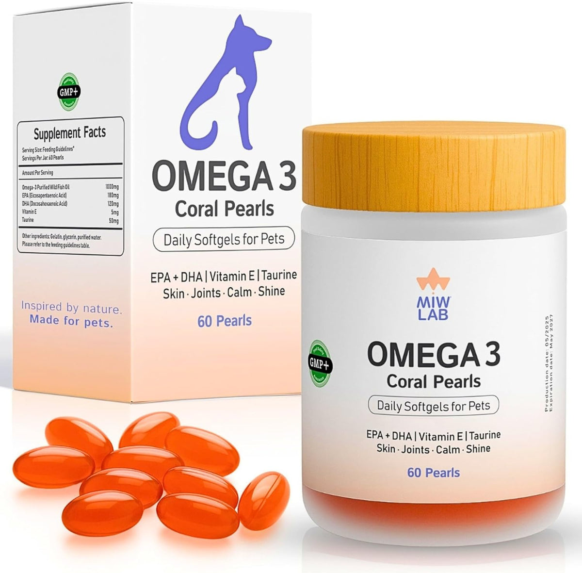 Mauritius Island Dogs Omega 3 Fish Oil front view bottle of pet joint supplement