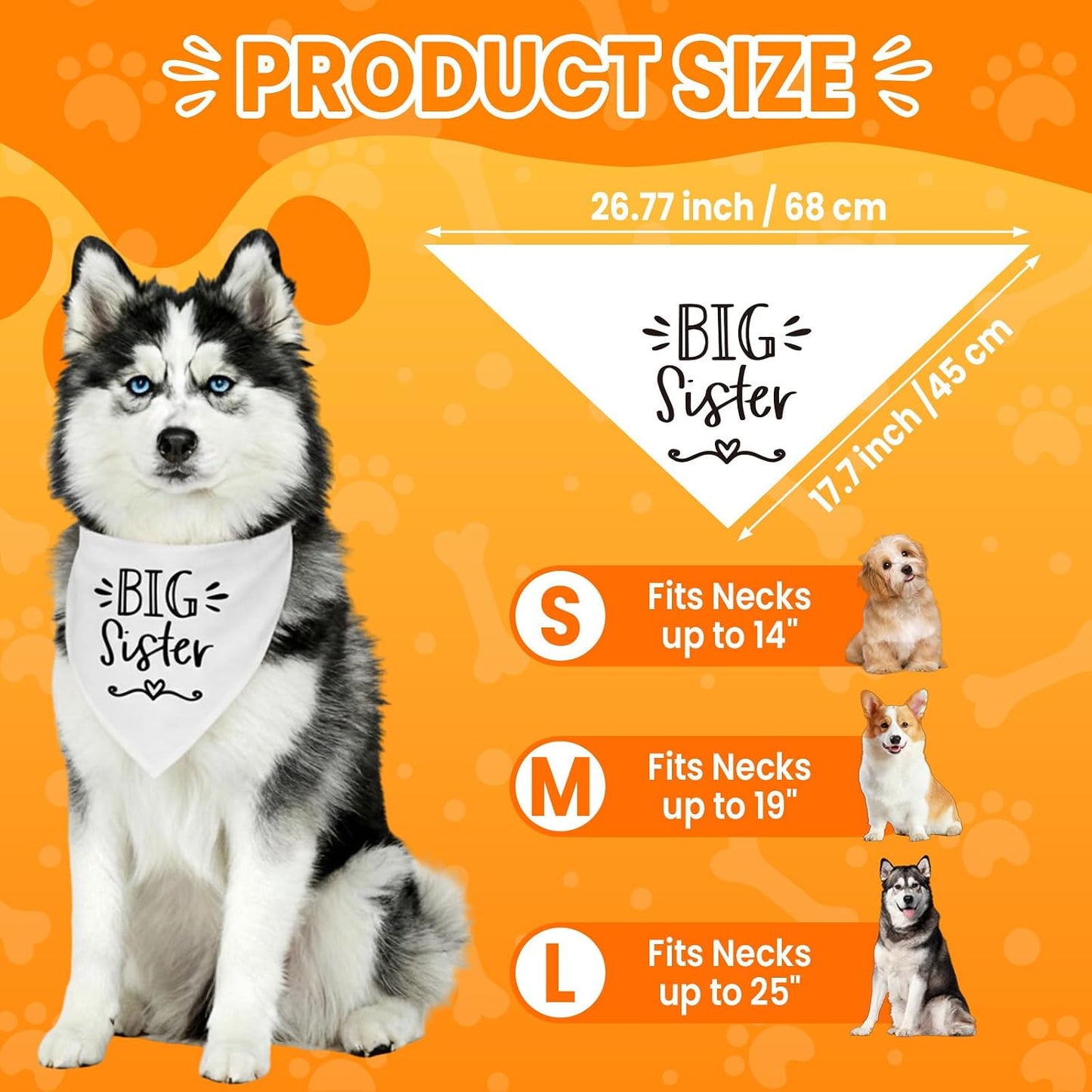 Adjustable pregnancy reveal dog scarf laid flat showing canvas material.
