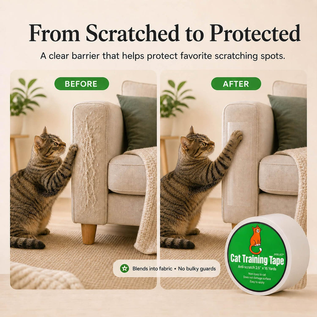 Close up view of wide pet scratch deterrent tape roll