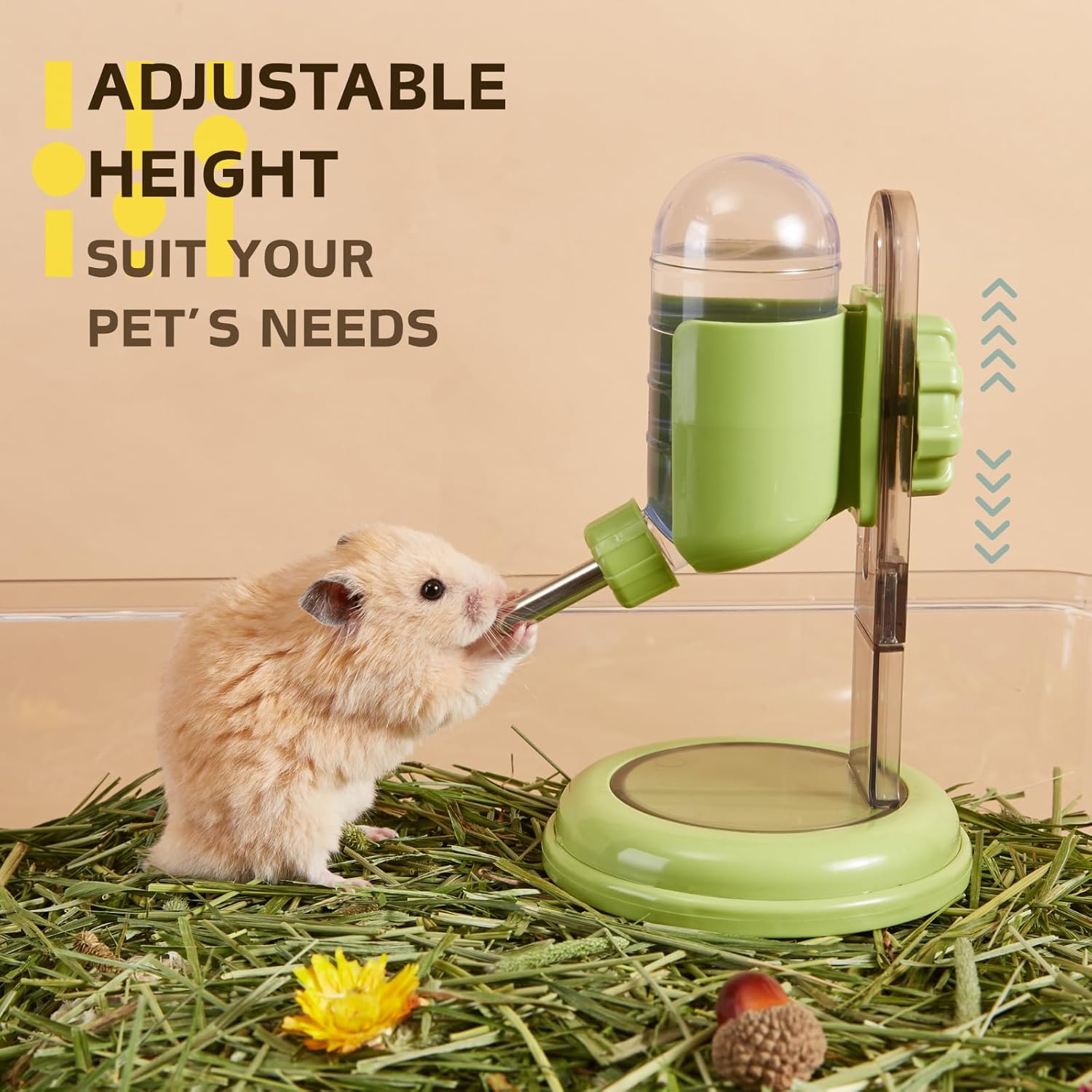 Hamster Water Bottle with Stand, 4oz Water Dispenser for Syrian Dwarf Hamsters Gerbils Mice Rats Degus (Gray) - Image 3