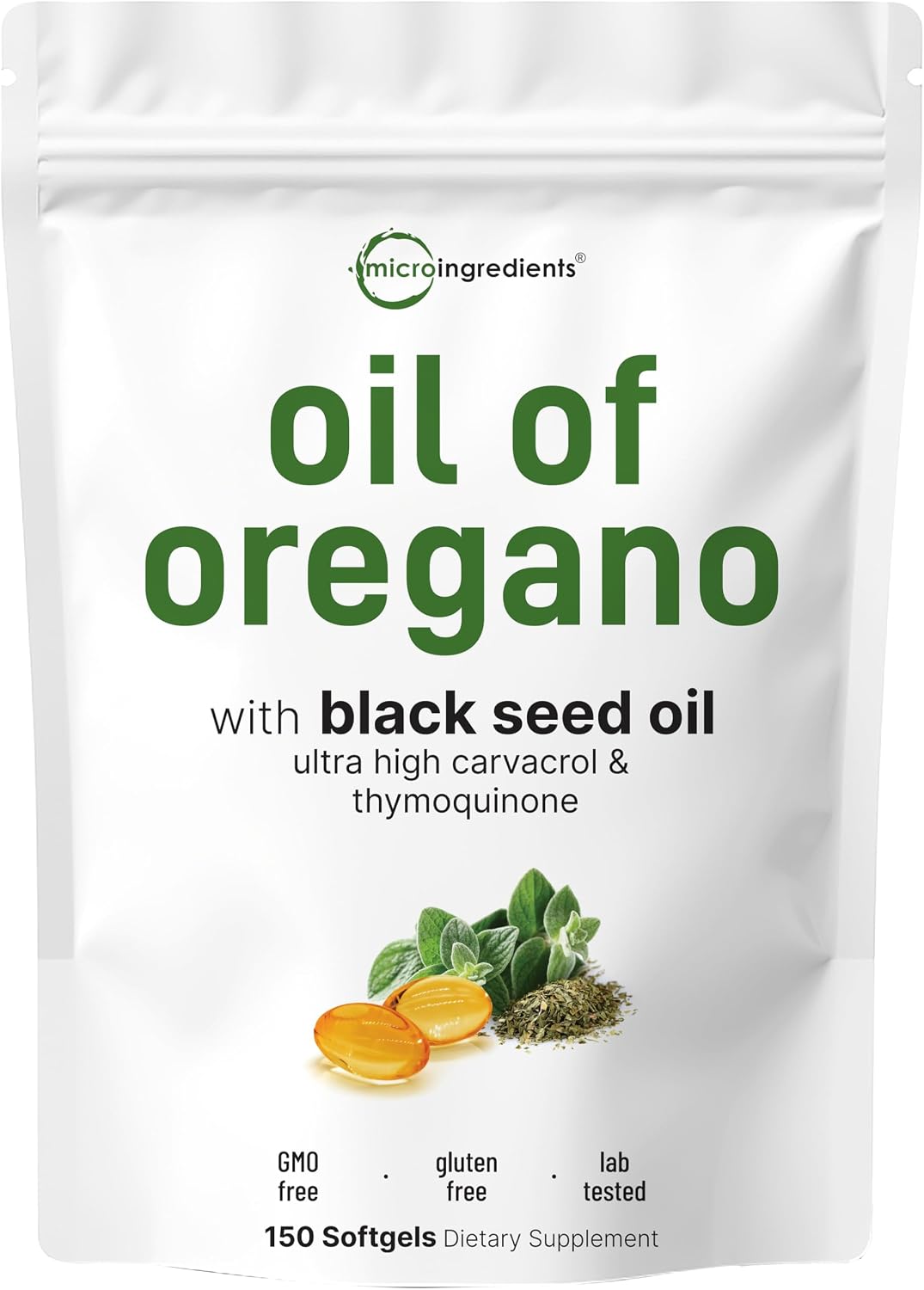 Micro Ingredients Oil of Oregano with Black Seed Oil, 300 Softgels - Image 9
