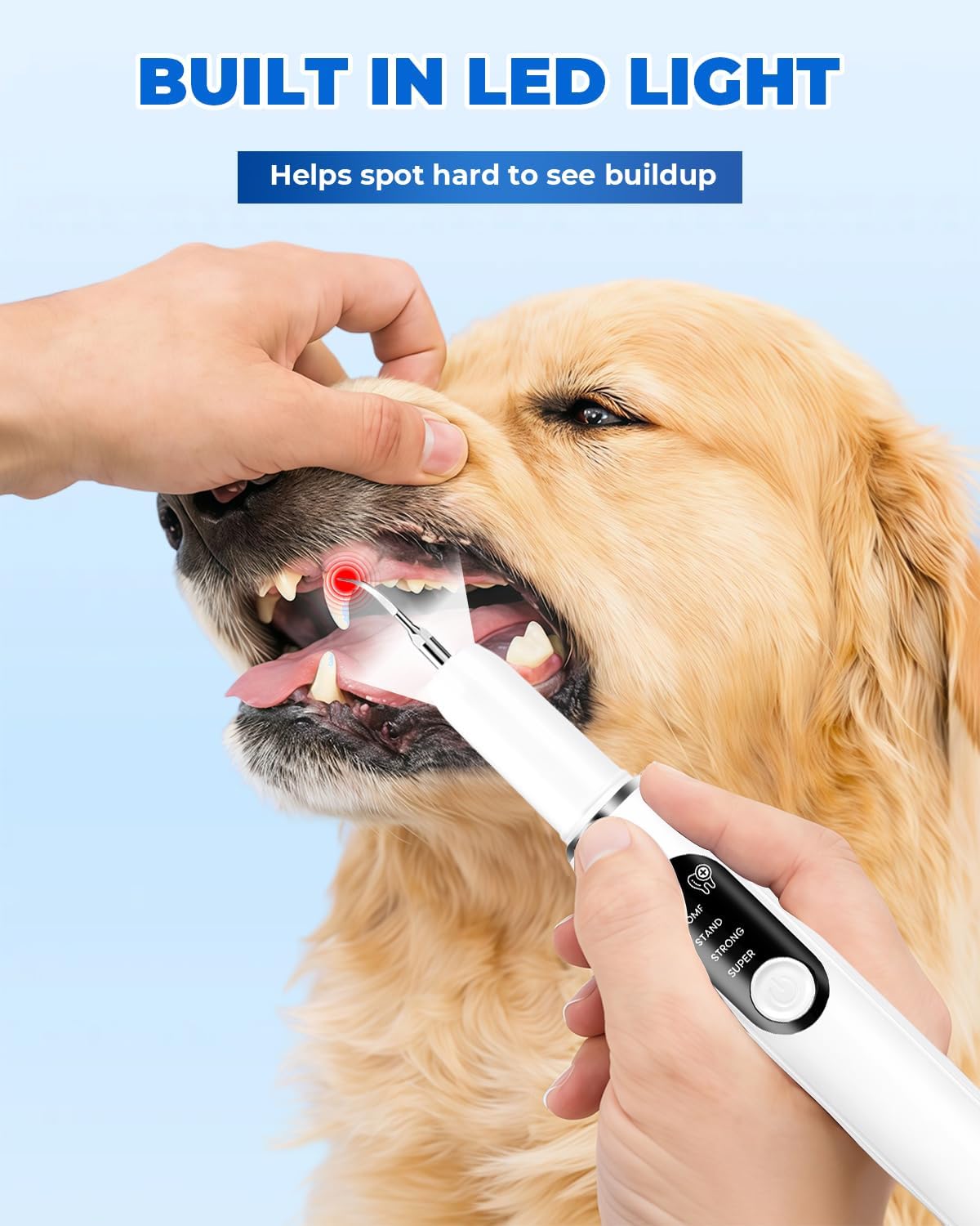 Waterproof ultrasonic tooth cleaner for pets