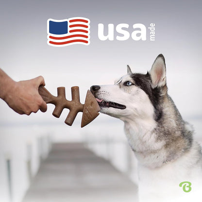 Benebone Fishbone Durable Dog Chew Toy for Aggressive Chewers, Real Fish, Made in USA, Medium - Image 5