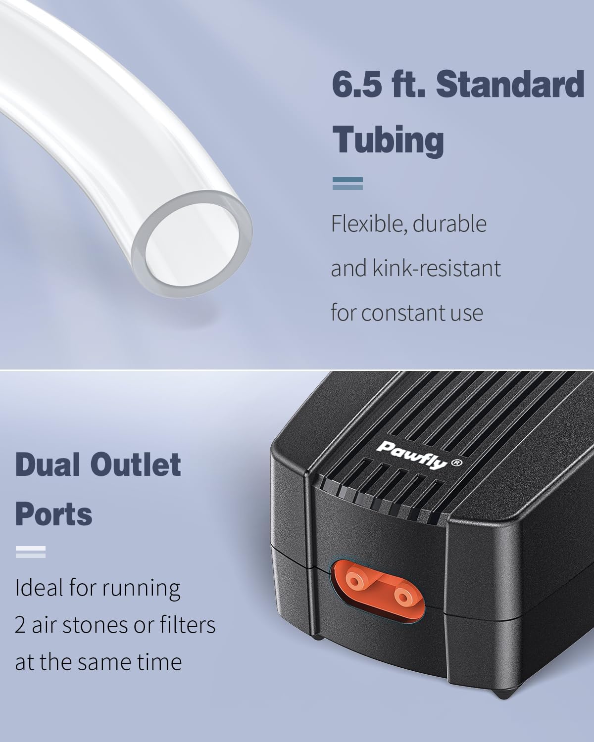 Top view of Pawfly oxygen aerator for fish tanks