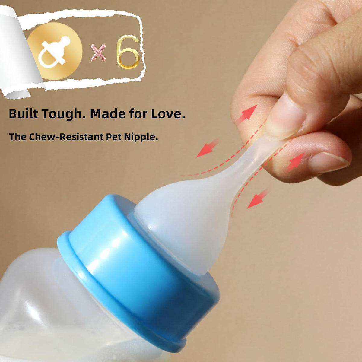 BPA-free pet feeder bottles for puppies kittens and rabbits in multiple ounce capacities.