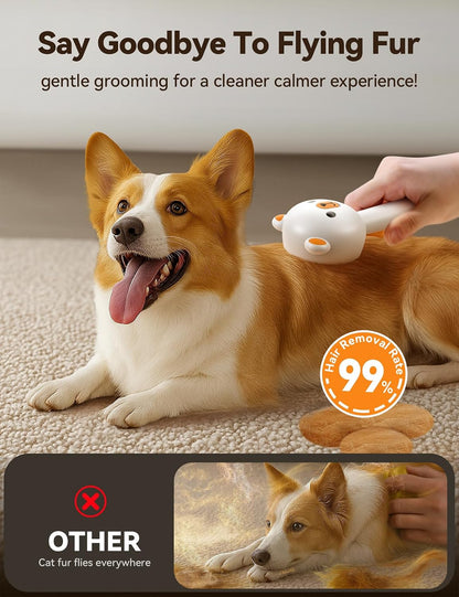 FEELNEEDY pet mist brush close-up displaying the soft HTPE material protective bristle tips.