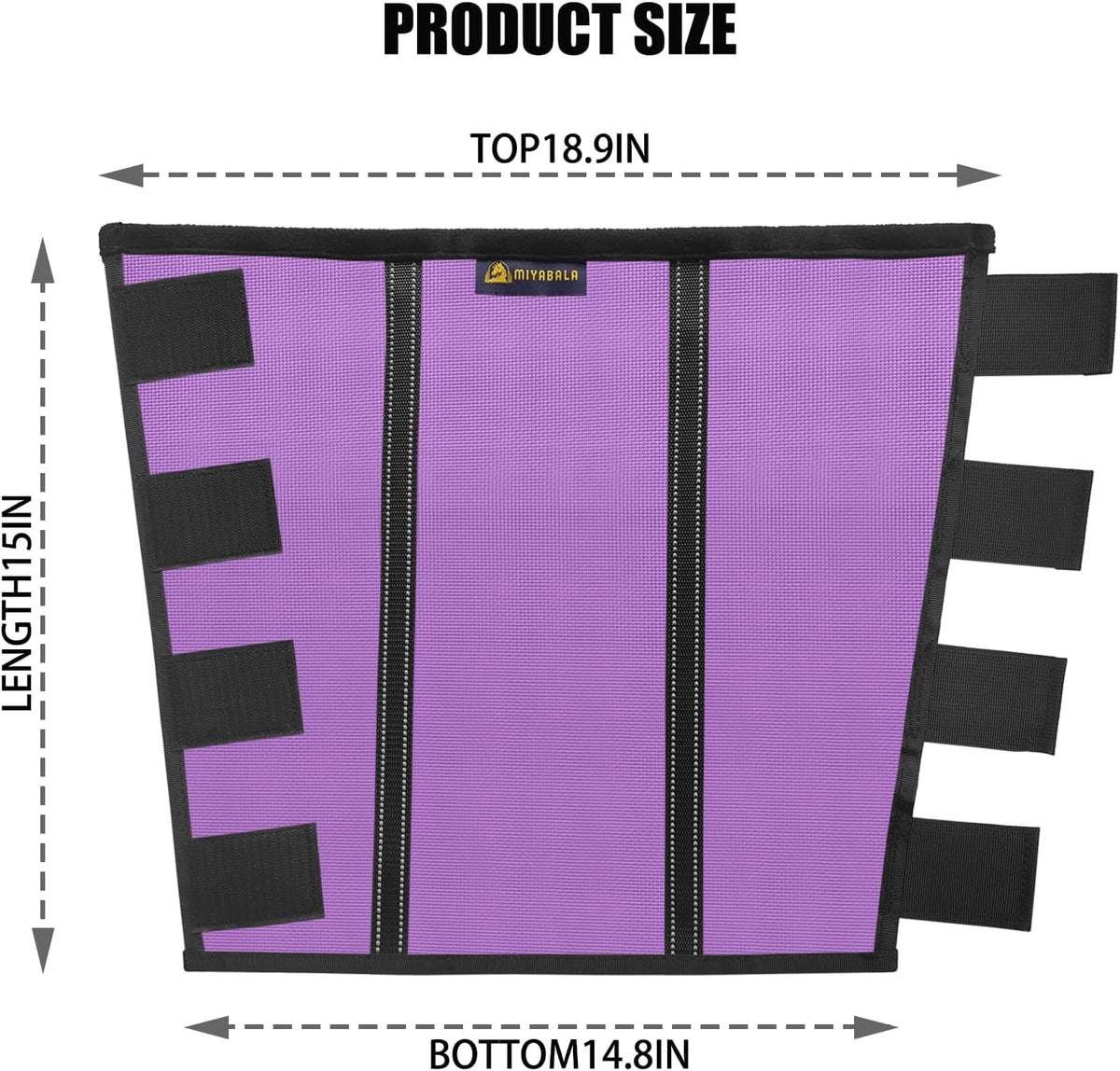 Durable hook and loop closure system on the MIYABALA purple horse boots.