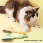 Triharyar waterproof pet shedding brush being rinsed under water