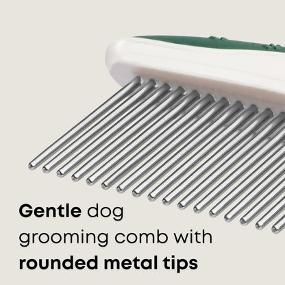 Stainless steel teeth of Freshly Bailey dog comb