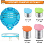2 Pack Pet Food Can Covers, Silicone Universal Can Lids for Dog & Cat Food, BPA Free, One Fit Most Standard Size Food Cans Green/Blue - Image 3