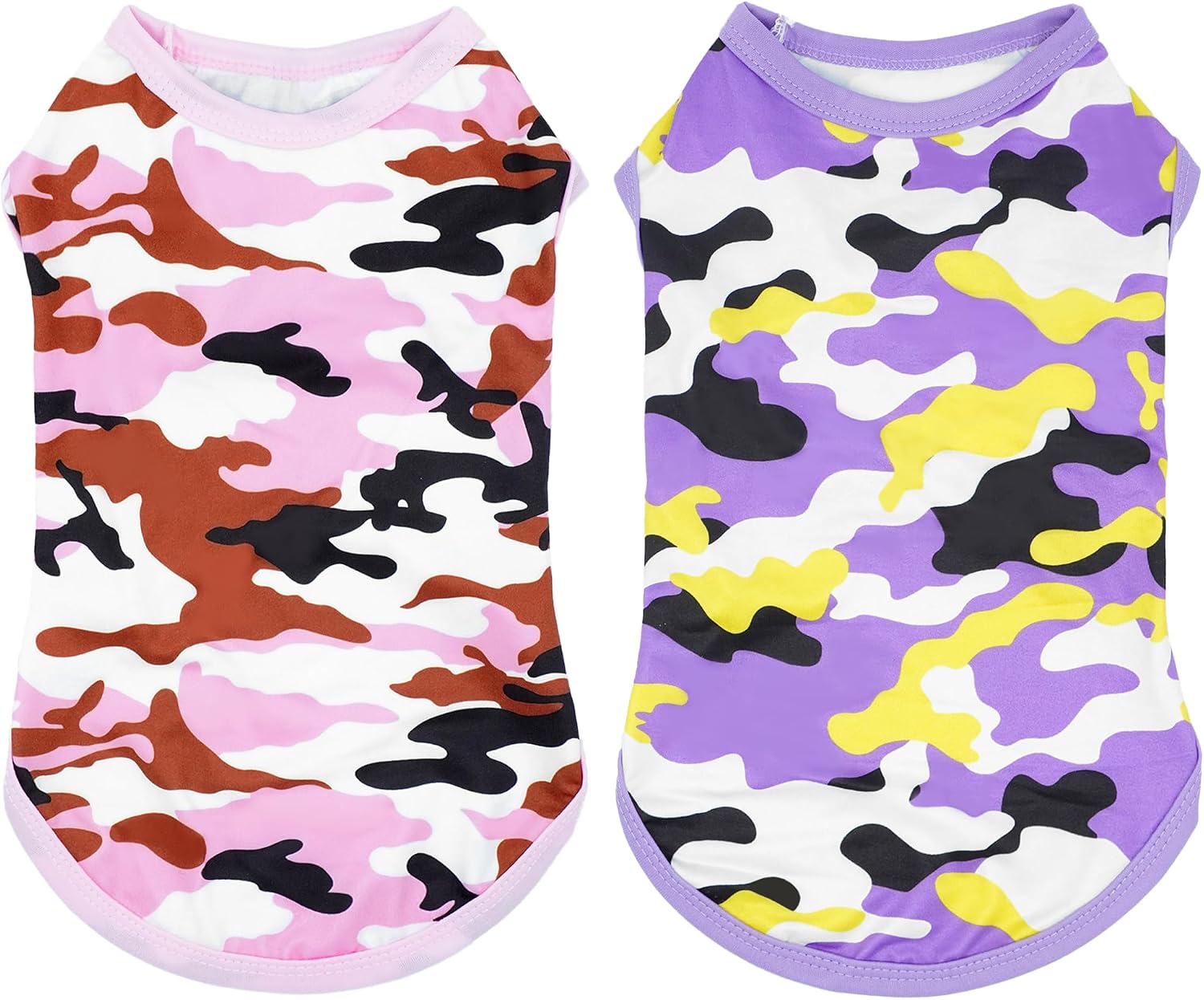Tie Dye Dog Shirts for Small Dogs Girl Female Pink Purple Puppies Doggies Sleeveless Tank Top Tee Clothes Vest Pet Apparel Streetwear Garment Lightweight Stretchable Outfit S Pack of 2 - Image 9