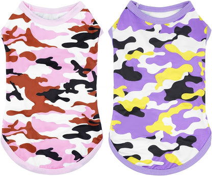 Tie Dye Dog Shirts for Small Dogs Girl Female Pink Purple Puppies Doggies Sleeveless Tank Top Tee Clothes Vest Pet Apparel Streetwear Garment Lightweight Stretchable Outfit S Pack of 2 - Image 9