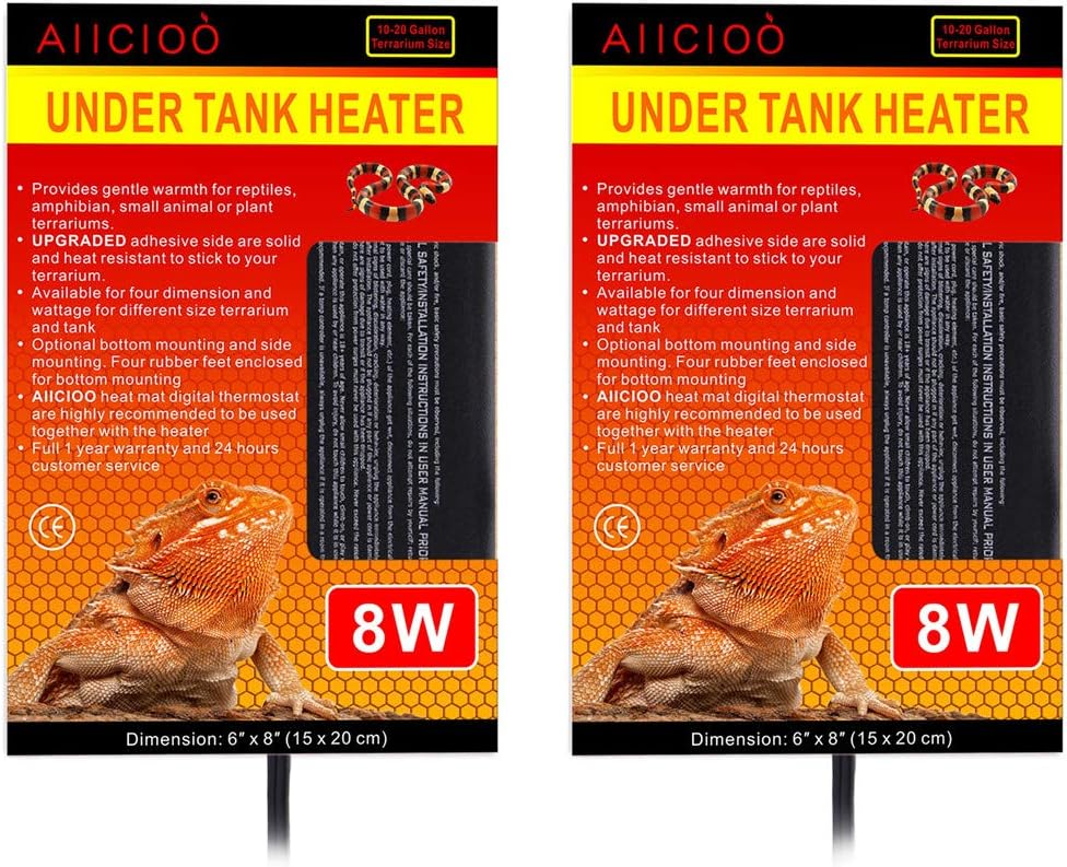 Aiicioo Reptile Heating Pad 6x8 Inch 2 Pack front view