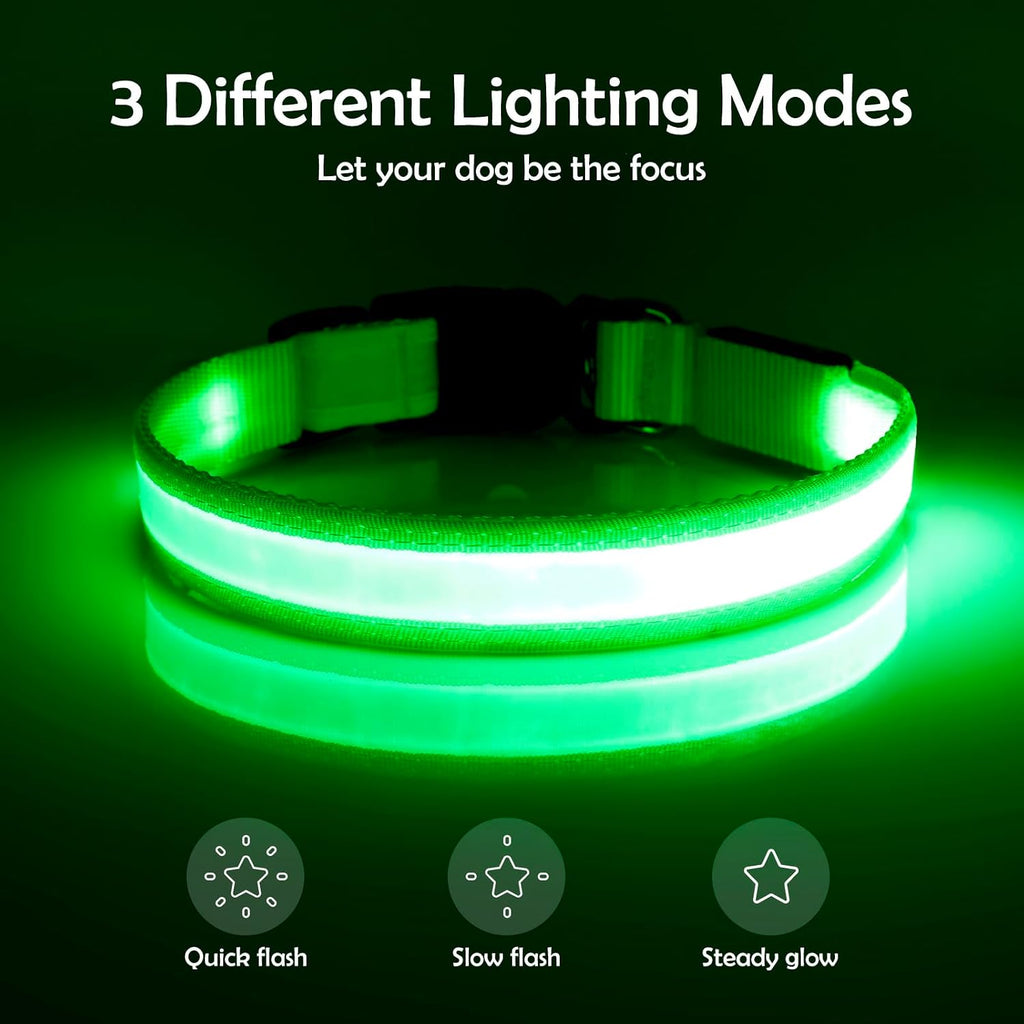 Side profile of adjustable nylon LED dog collar