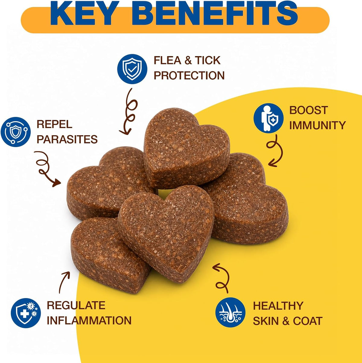 MaxHemp supplement bottle showing skin and coat benefits