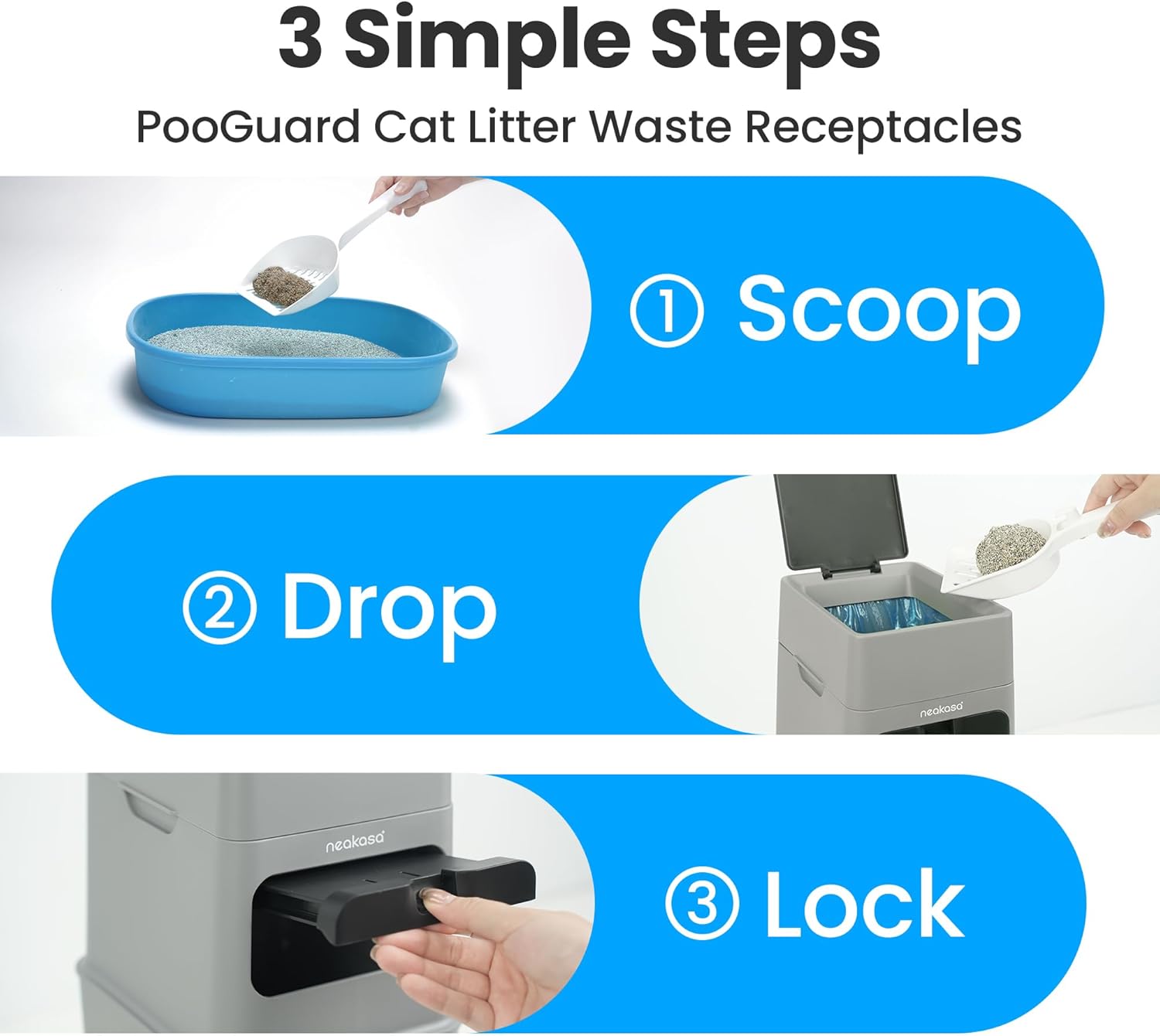 Neakasa PooGuard disposal bin placed in a modern bathroom setting