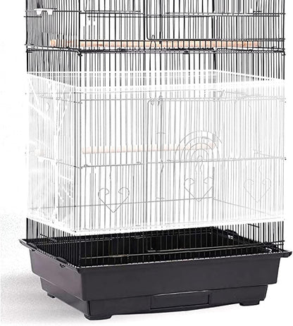 Shappy Large Bird Cage Seed Catcher,Bird Cage Cover Net Skirt Guard,Adjustable Soft Airy Mesh Net for Parrot Parakeet Macaw(118 x 15 Inch/ 300 x 37 cm,Black) - Image 9