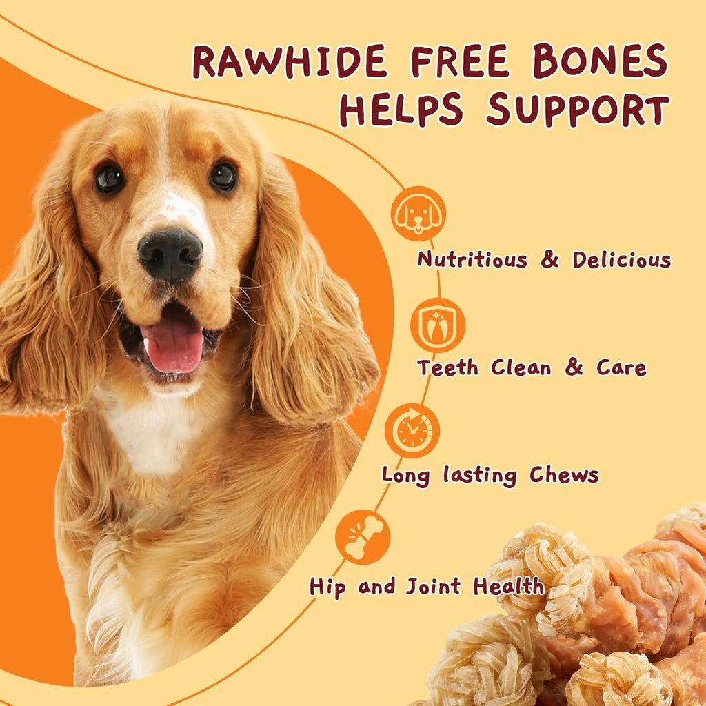 Long lasting knotted chew treats for medium and large dog breeds