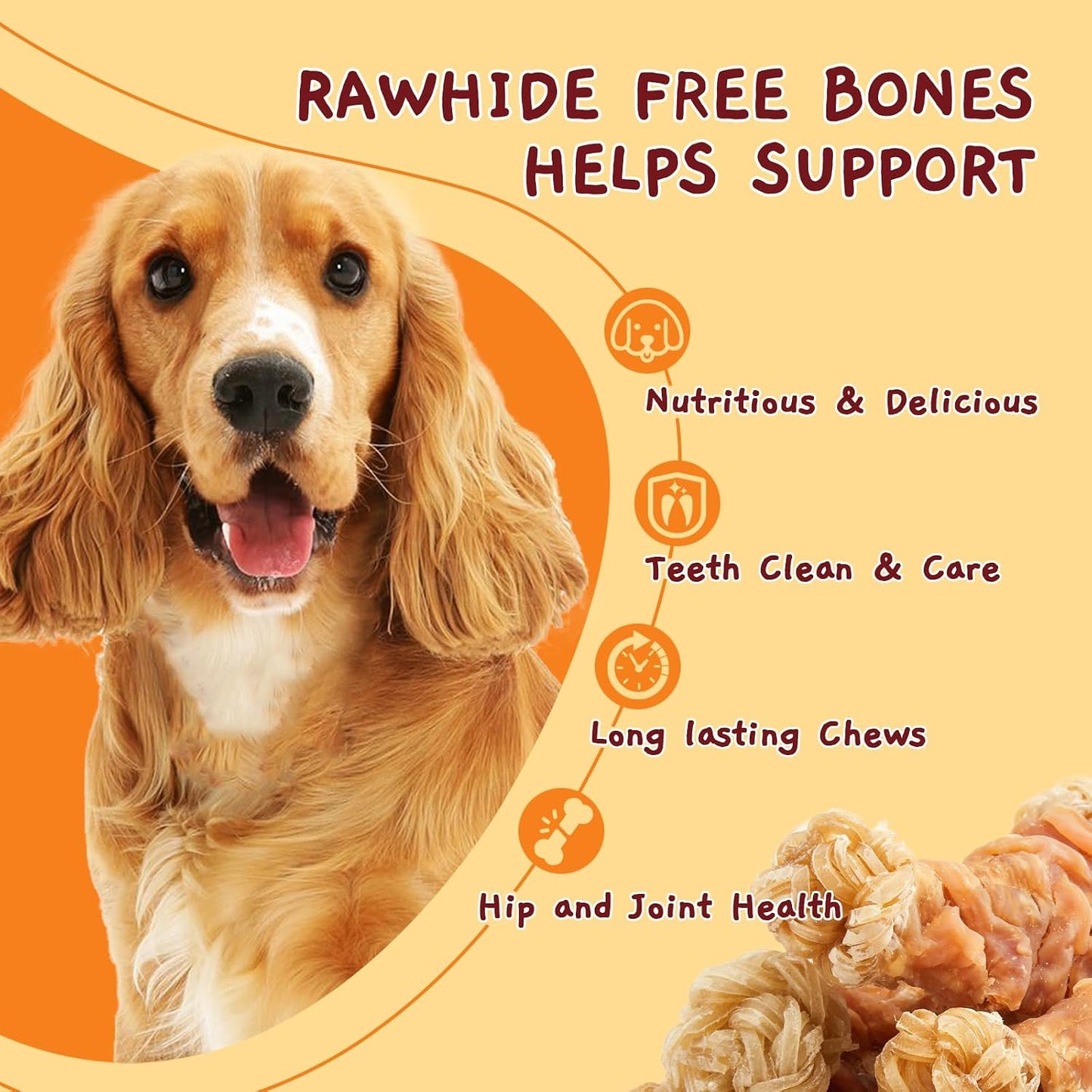 Long lasting knotted chew treats for medium and large dog breeds