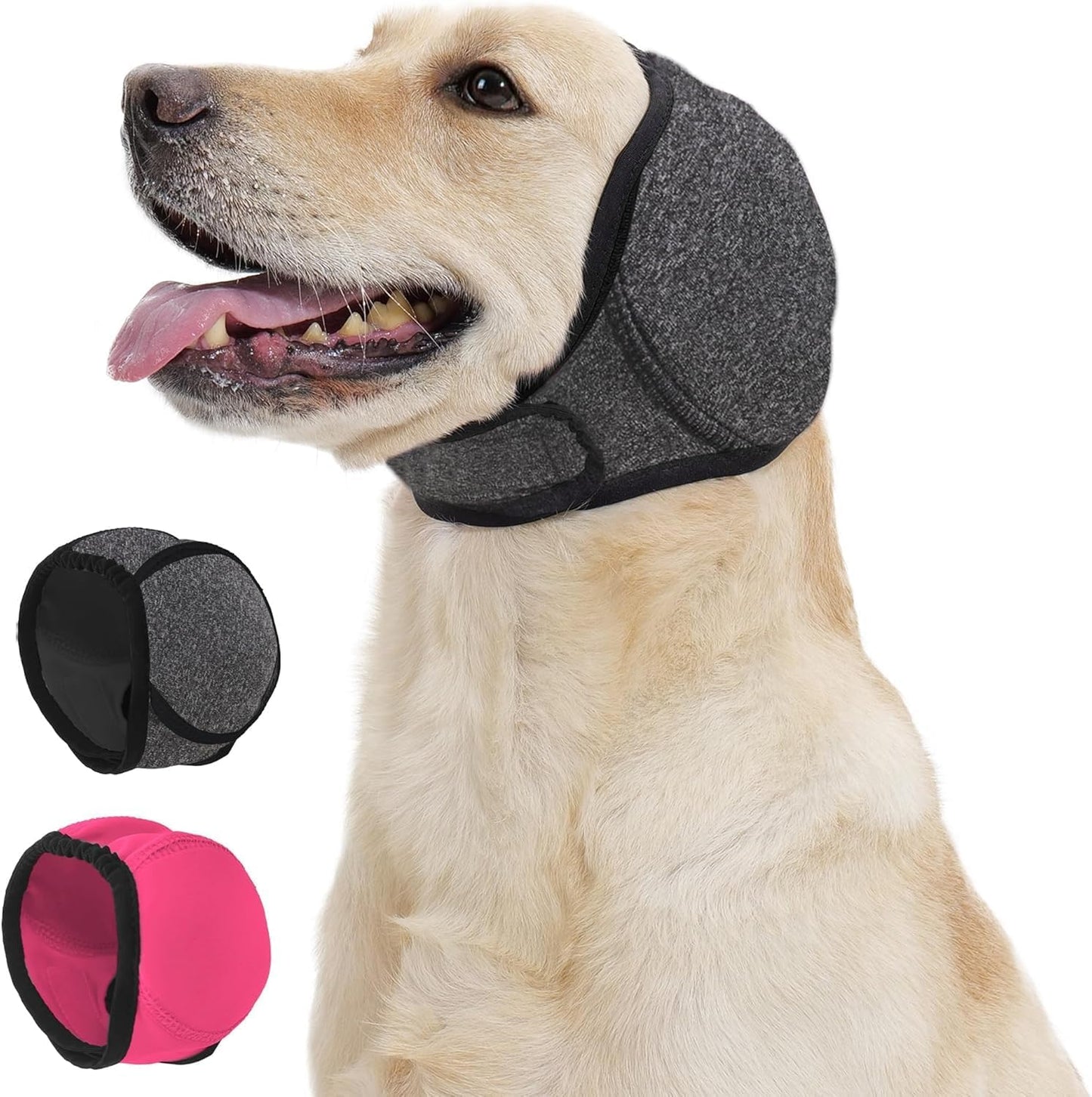 PurrHug pet anxiety relief headband wrap package contents in rose pink