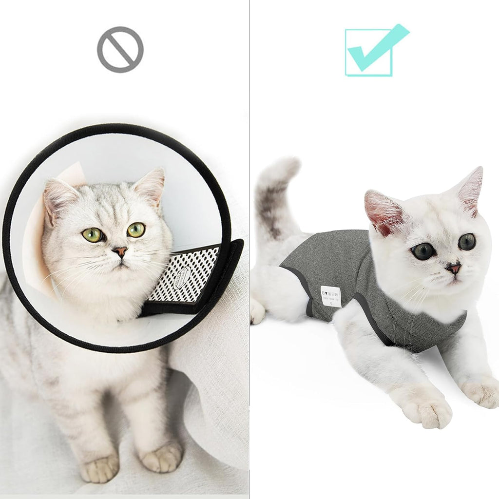 Doton medium grey cat recovery suit side angle