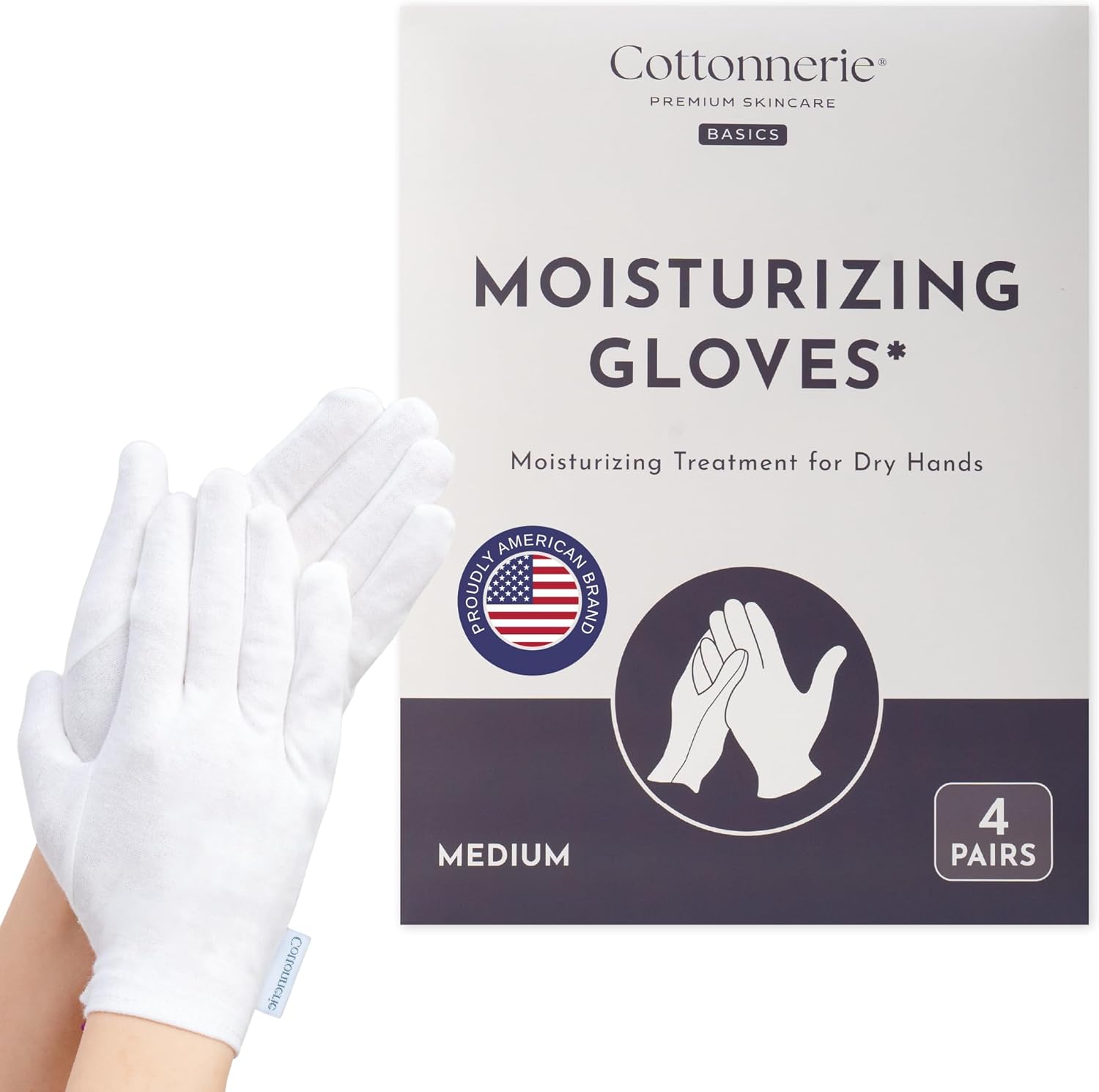 Cottonnerie Basics cotton gloves for dry hands front view