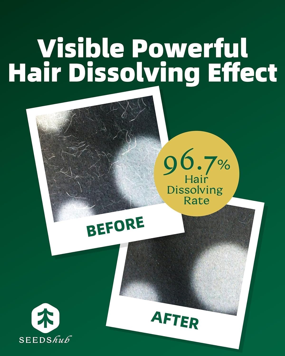 Instructions on back of Seedshub pet hair dissolver packaging