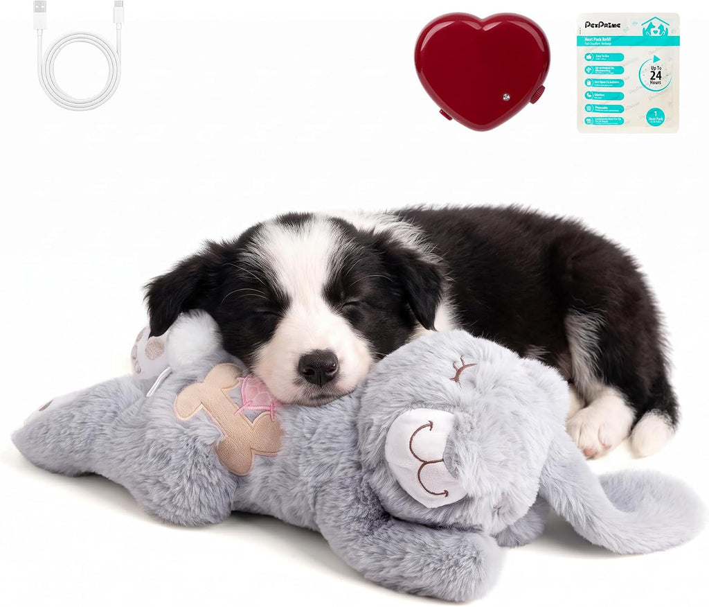 PetPrime Dog Plush Toy Heart Beat Puppy Plush Bear Toy with Warmer Bag Pet Soft Anxiety Puppy Relief Toy for Dogs Heart Beat Stuffed Animal Sleeping Buddy Anxiety Dog Toy - Image 12
