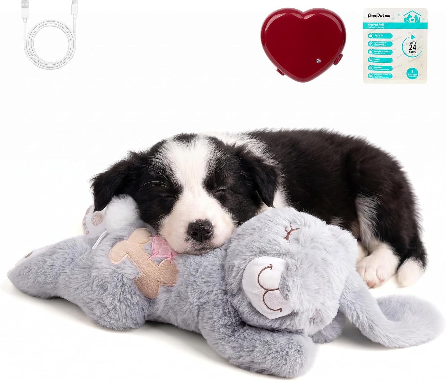 PetPrime Dog Plush Toy Heart Beat Puppy Plush Bear Toy with Warmer Bag Pet Soft Anxiety Puppy Relief Toy for Dogs Heart Beat Stuffed Animal Sleeping Buddy Anxiety Dog Toy - Image 12