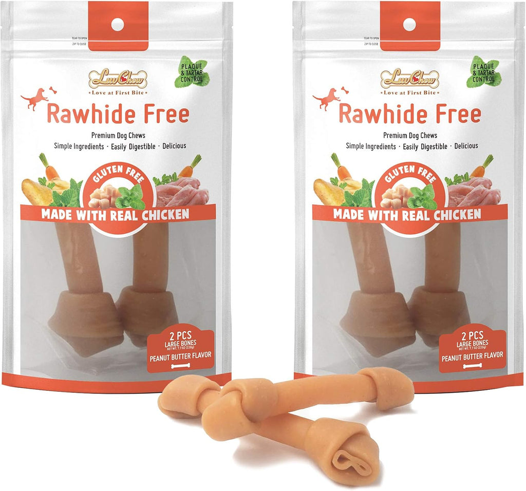 LuvChew premium canine dental chews plaque control action