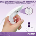 Pet MD ear wipes label details and brand logo
