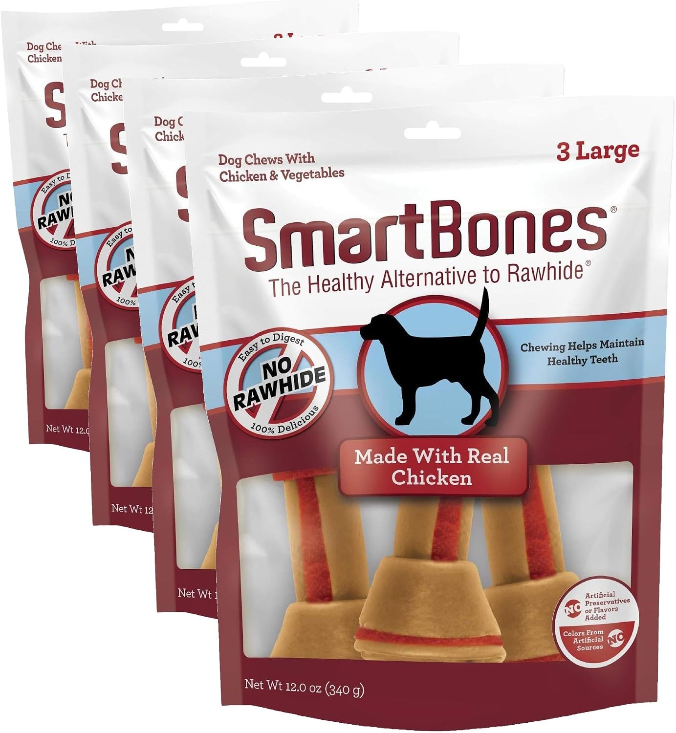 SmartBones Dog Chews, Treat Your Dog to Rawhide-Free Dog Bones, Made With Real Meat and Vegetables, 3 Large - Image 10