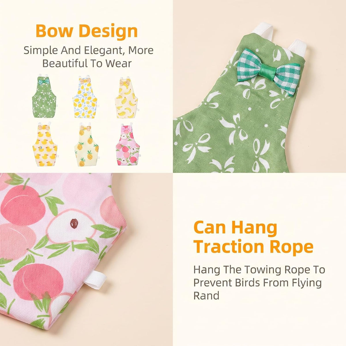 6 PCS Bird Diapers Reusable Parrot Diaper with Waterproof Inner - Image 4
