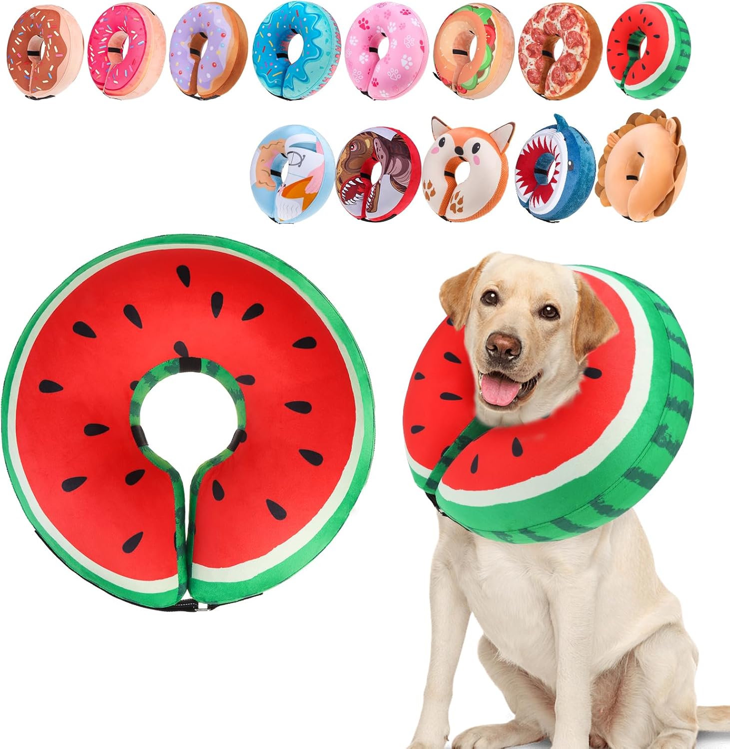 BEAUTYZOO Dog Cone Alternative After Surgery for Large Medium Small Dogs, Soft Inflatable Cone Collar for Dogs Cats, Pet Neck Donut E Collar Dog Recovery Collars to Stop Licking, Shark Blue, L - Image 14