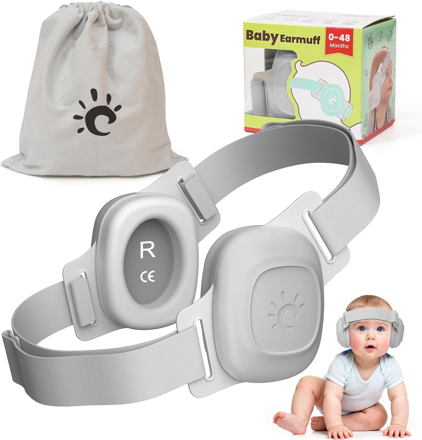 XPIY baby noise protection earmuffs front view.