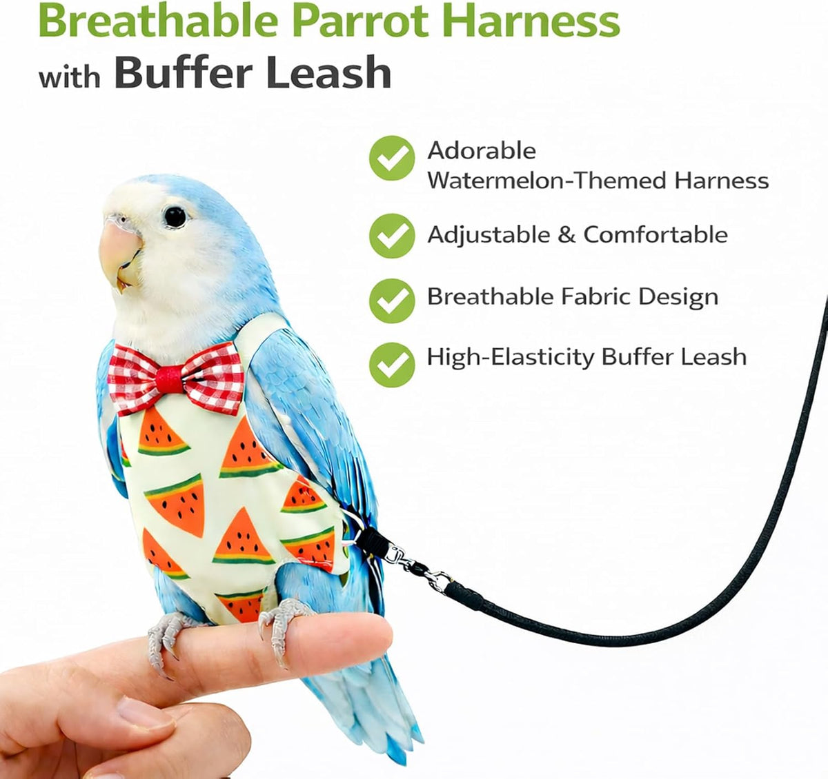 HIHETE parrot diaper with leash layout