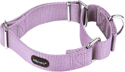 Mikivery Martingale Dog Collar Nylon Adjustable and Safety Training Colourful Comfortable Metal Buckle Pet Collars for Small Medium and Large Dogs(Haze,M) - Image 10