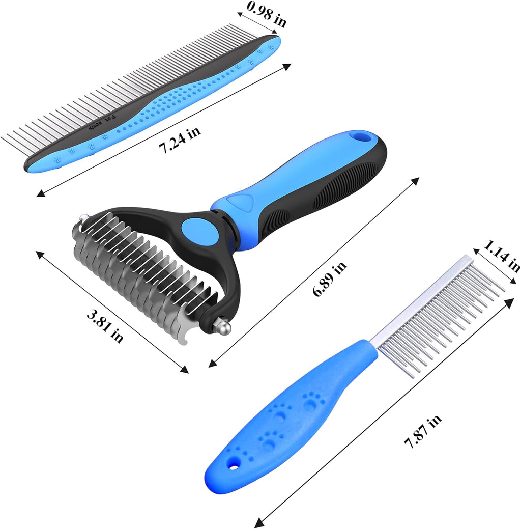Jigfew undercoat rake tool with double sided stainless steel blades