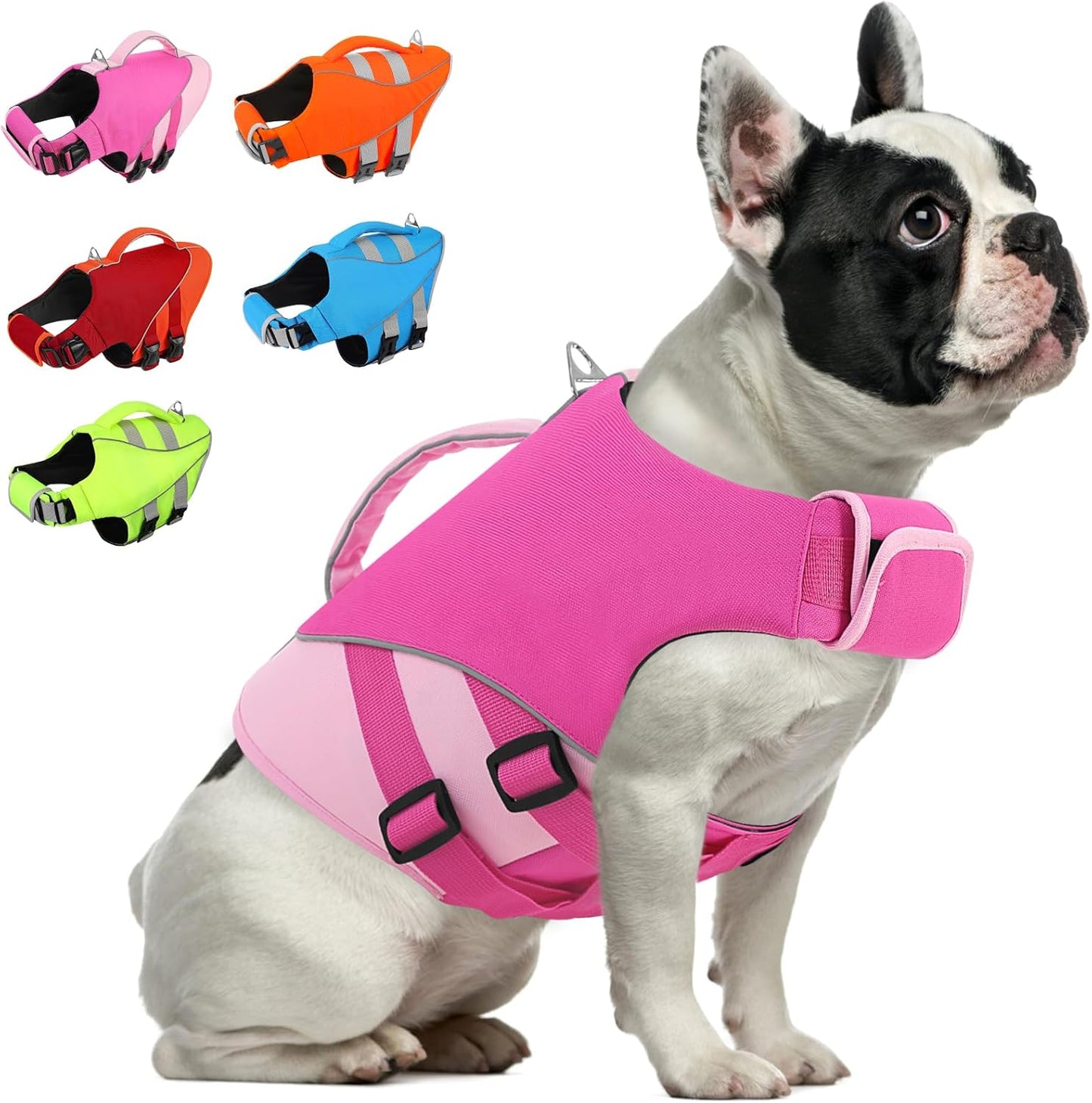 Queenmore Large Dog Life Jacket, Dog Life Vest for Swimming Boating, Puppy Life Jackets for Small Dogs, Ripstop Pet Life Vests with Rescue Handle Leash Hole, Safety Water Floating Vest, Hi-Vis Orange - Image 11