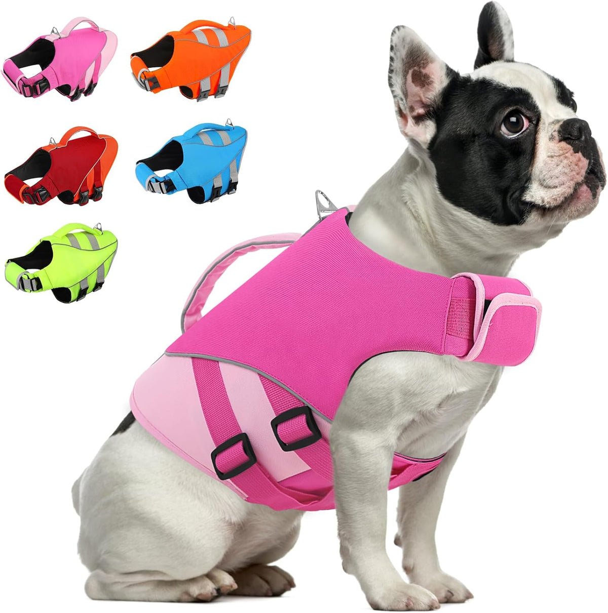Queenmore Large Dog Life Jacket, Dog Life Vest for Swimming Boating, Puppy Life Jackets for Small Dogs, Ripstop Pet Life Vests with Rescue Handle Leash Hole, Safety Water Floating Vest, Hi-Vis Orange - Image 11