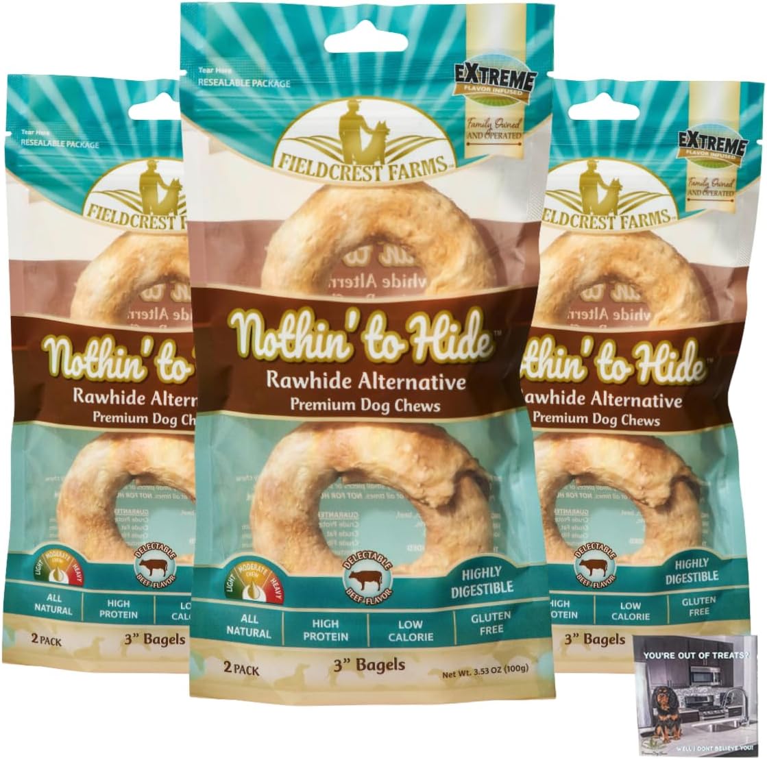 Fieldcrest Farms chicken flavored highly digestible roll for dogs up to thirty five pounds