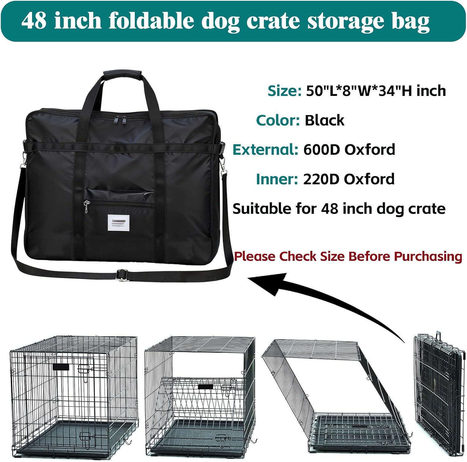 Shinvan waterproof carrying case for forty eight inch foldable wire pet crates.
