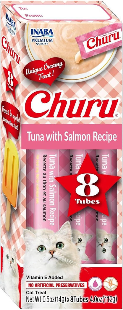 INABA Churu Lickable Pure Natural Cat Treats Gift Box - Salmon Recipe, 32 Tubes (4 Gift Boxes of 8 Tubes Each) - Image 12