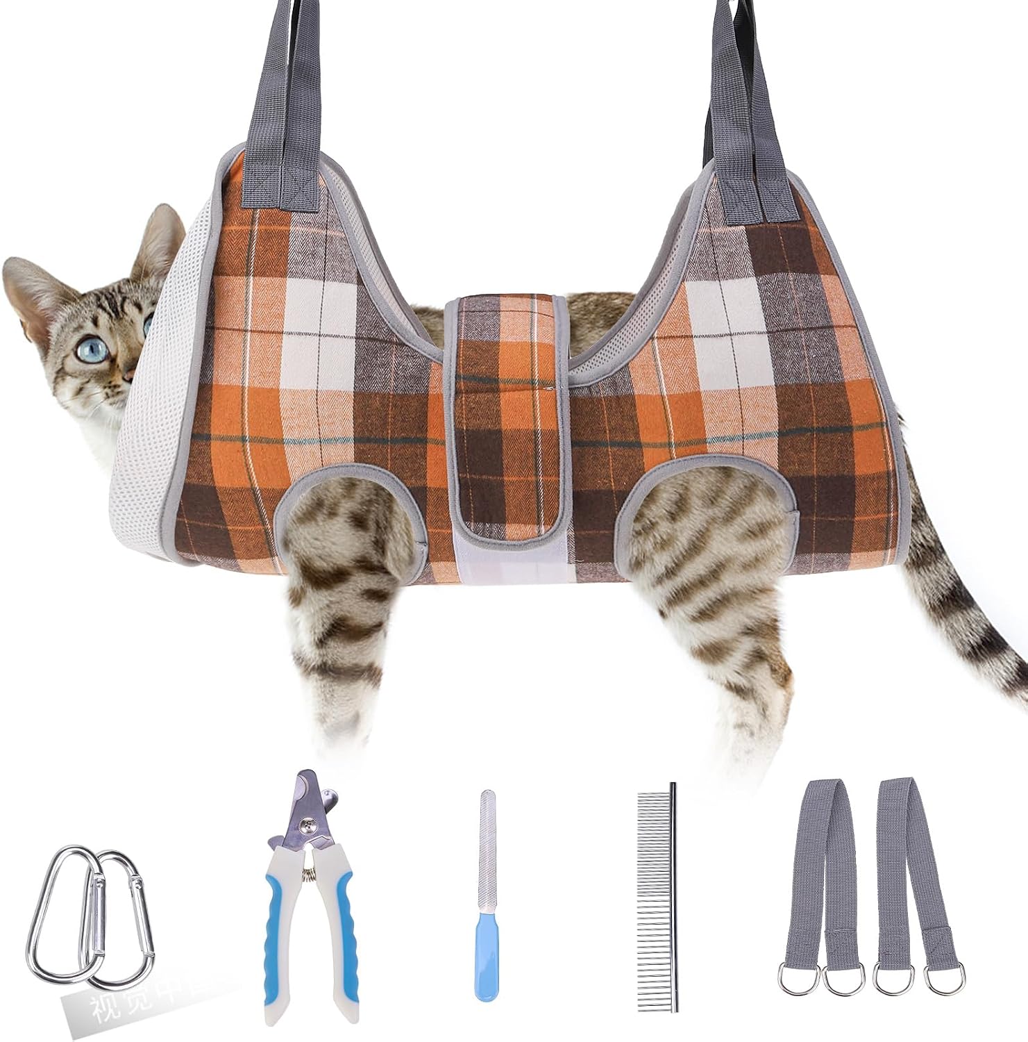 BEAUTYZOO Dog Grooming Hammock for Small Dogs Cat- Dog Sling for Nail Trimming/Clipping- Dog Hanging Harness Holder with Thick Fabric Neck Support & Strap Restraint Claw Care, Beige S - Image 13