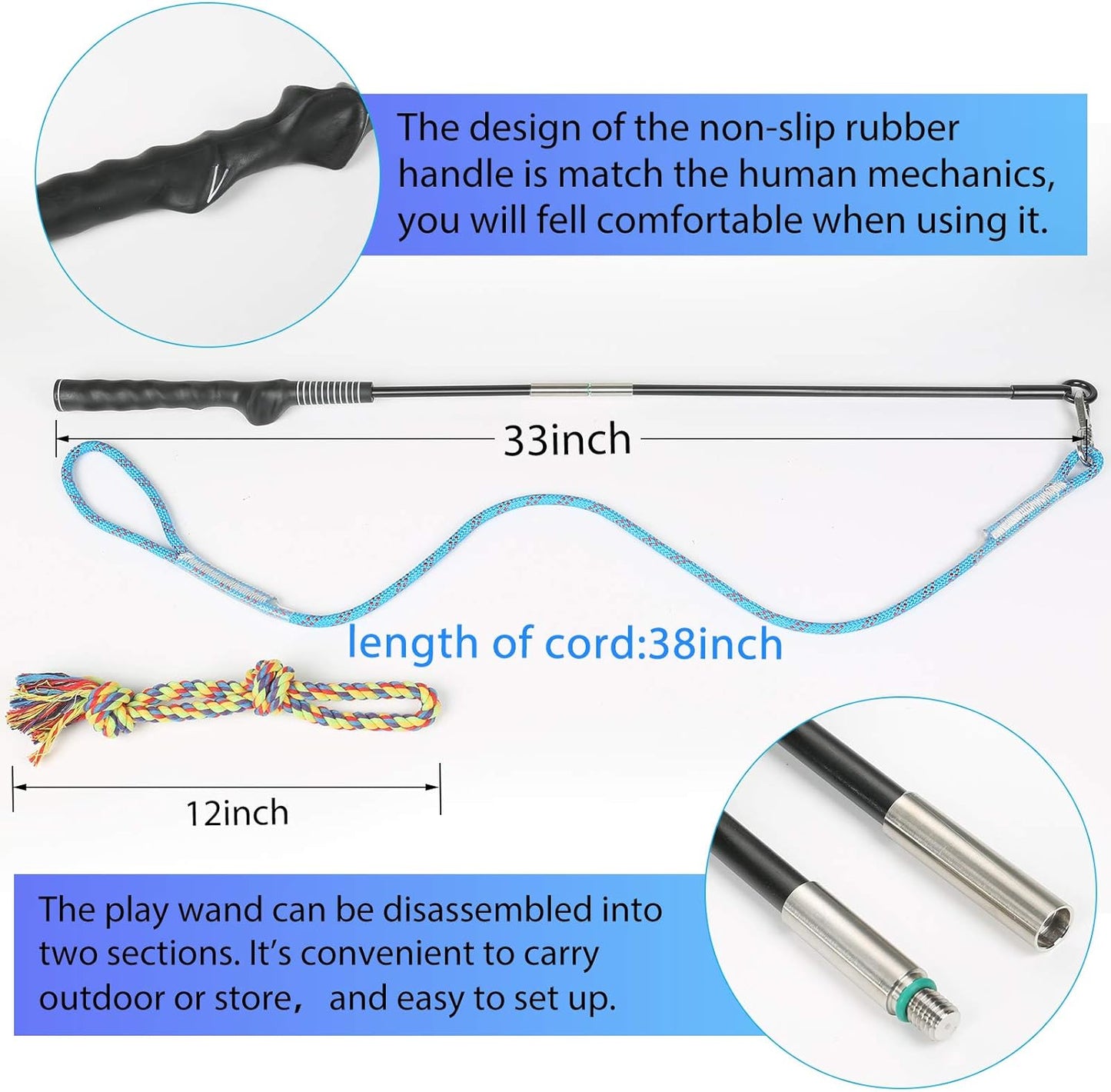 Heavy duty dog flirt pole for large medium small dogs chase exercise