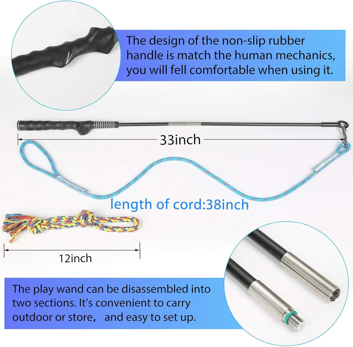 Heavy duty dog flirt pole for large medium small dogs chase exercise