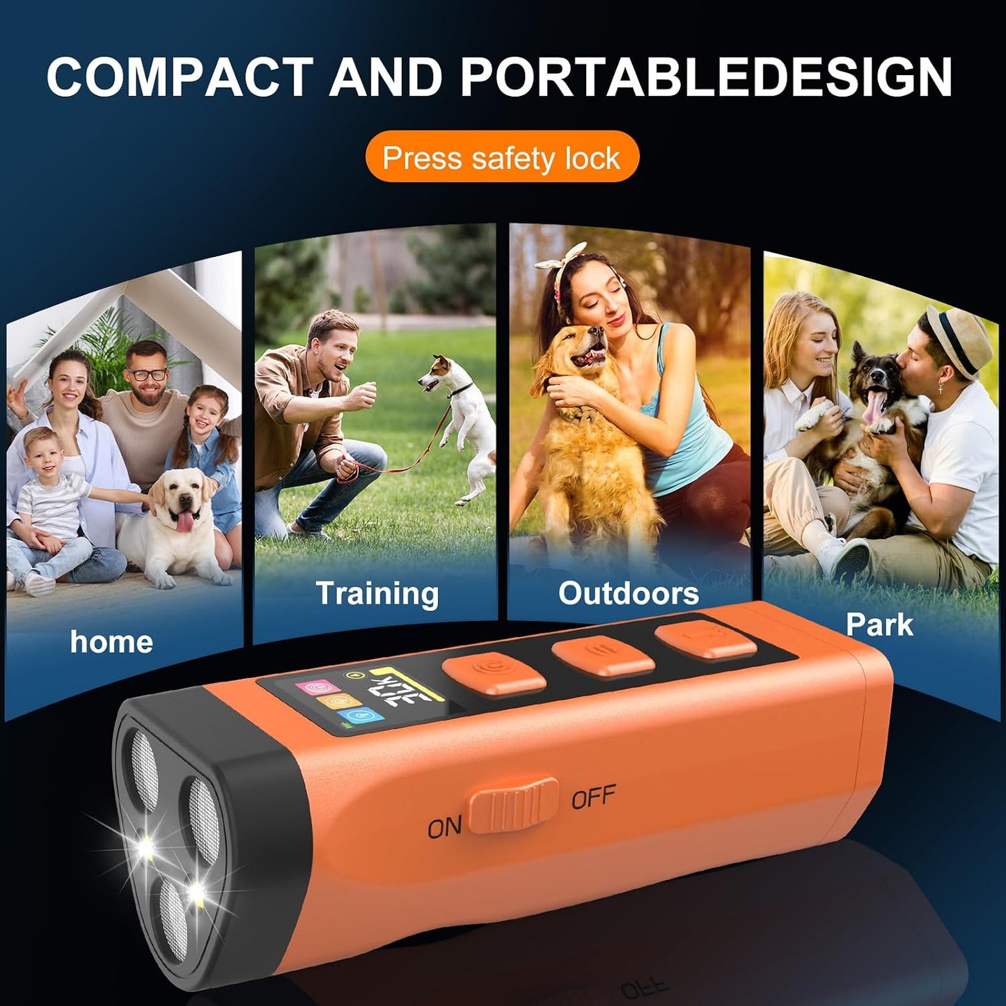 Xifrus ultrasonic trainer with built-in flashlight feature activated