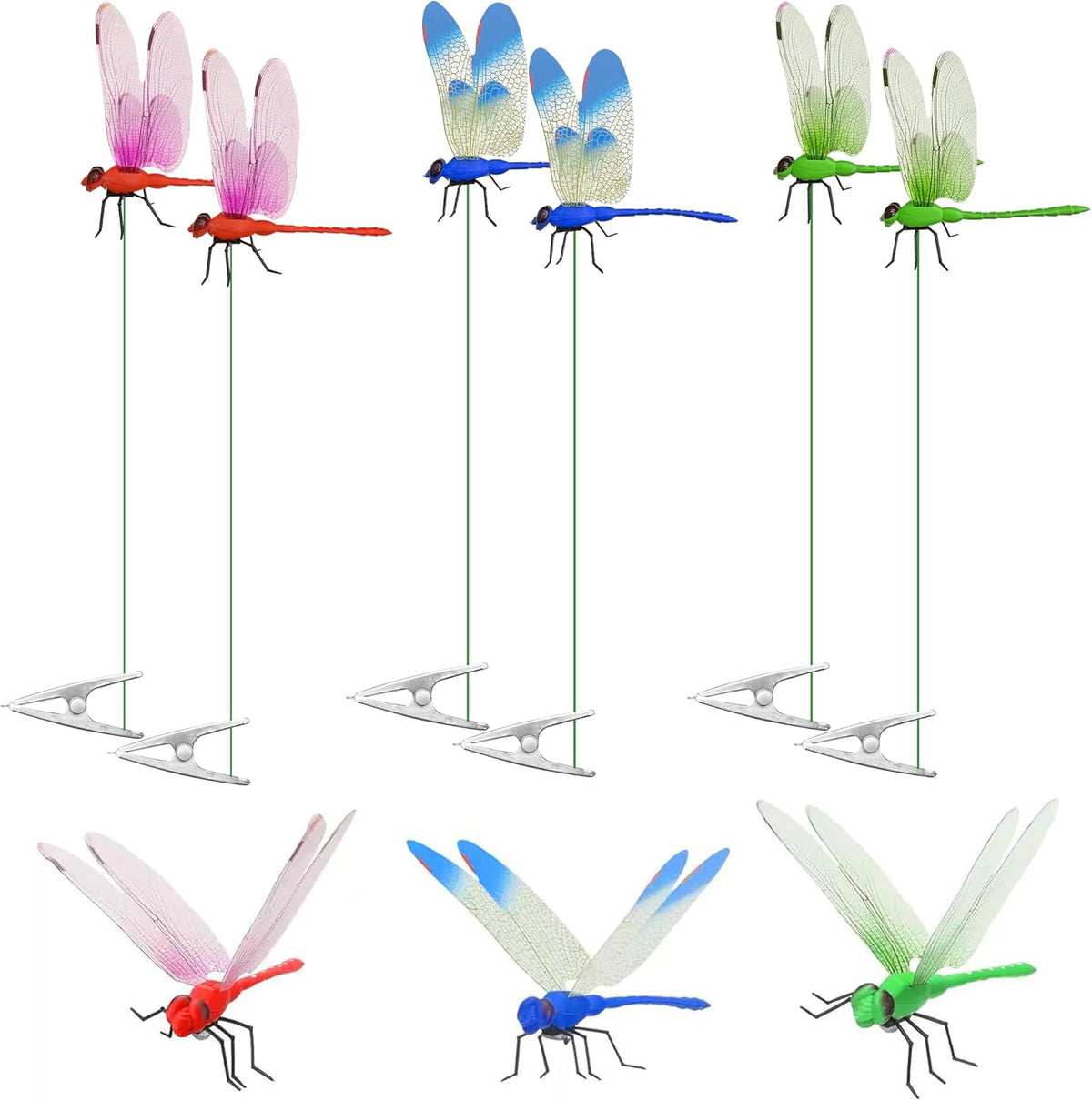 Dragonfly Clip Bug Repe Llent - 3D Dragonfly Clips,10 Pack-Garden Decor Deer and Horse Fly Deterrent for Indoor/Outdoor Garden - Image 11