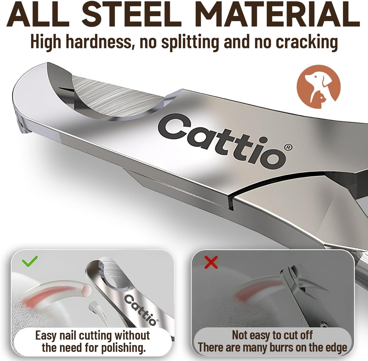 Cattio heavy duty dog nail trimmers with safety lock
