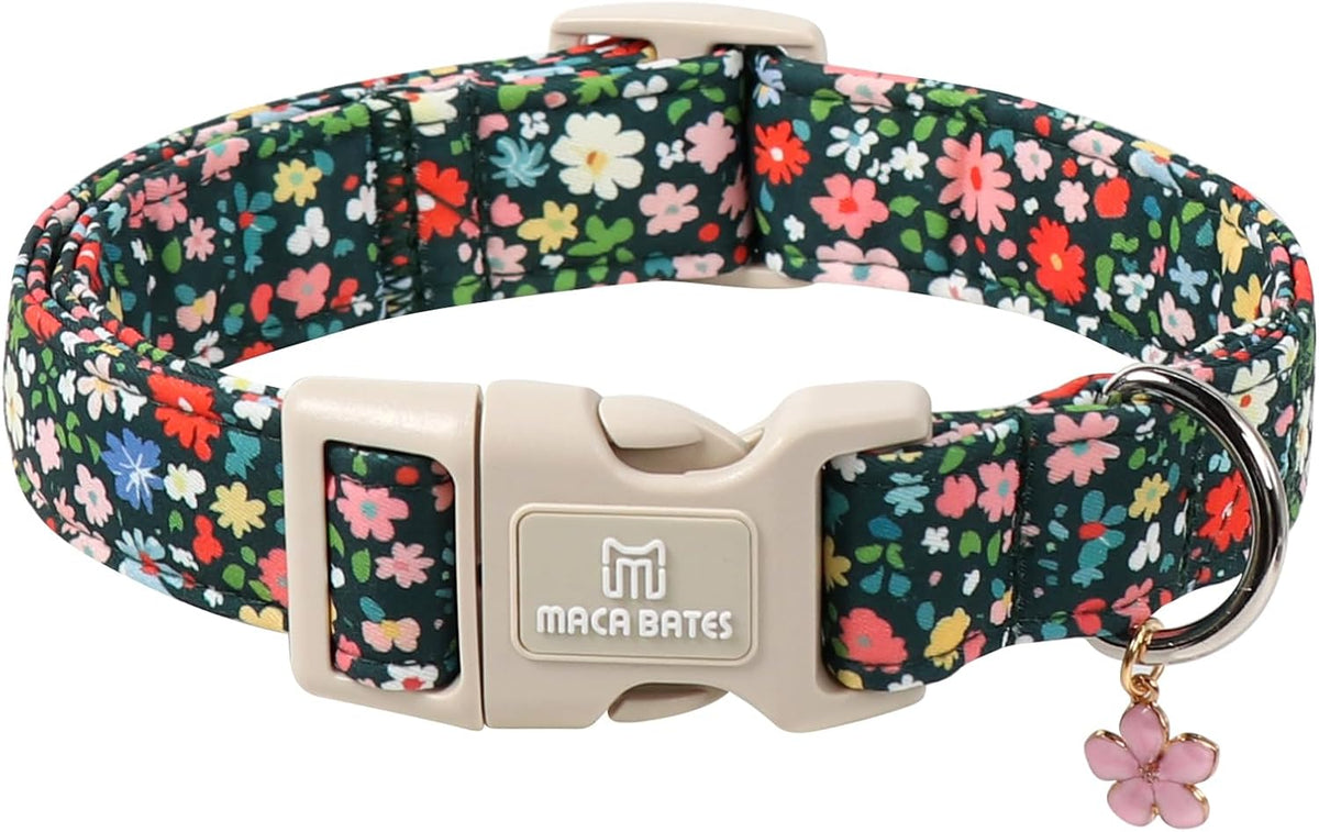 Maca Bates Cute Dog Collar with Rubber Duck Charm for Small Girl Boy Dogs, Green Yellow Ducks Pattern,Adjustable Durable Soft Collars for Male Female Puppy - Image 11